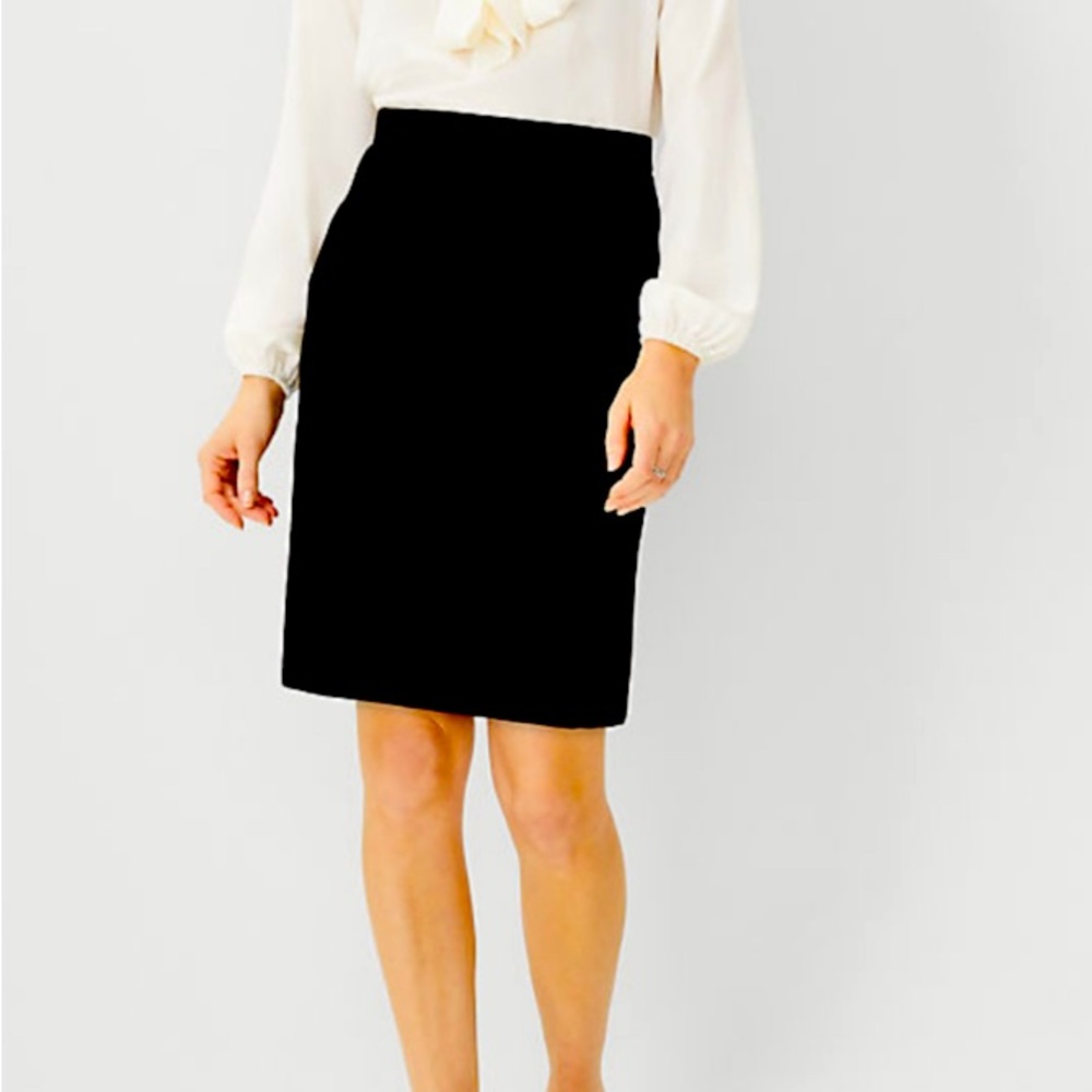 Black Knee Length A-line Pencil Skirt Size 8